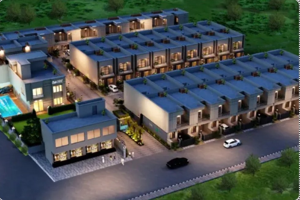 Aerial view of a residential township by ESSPEE Constructions